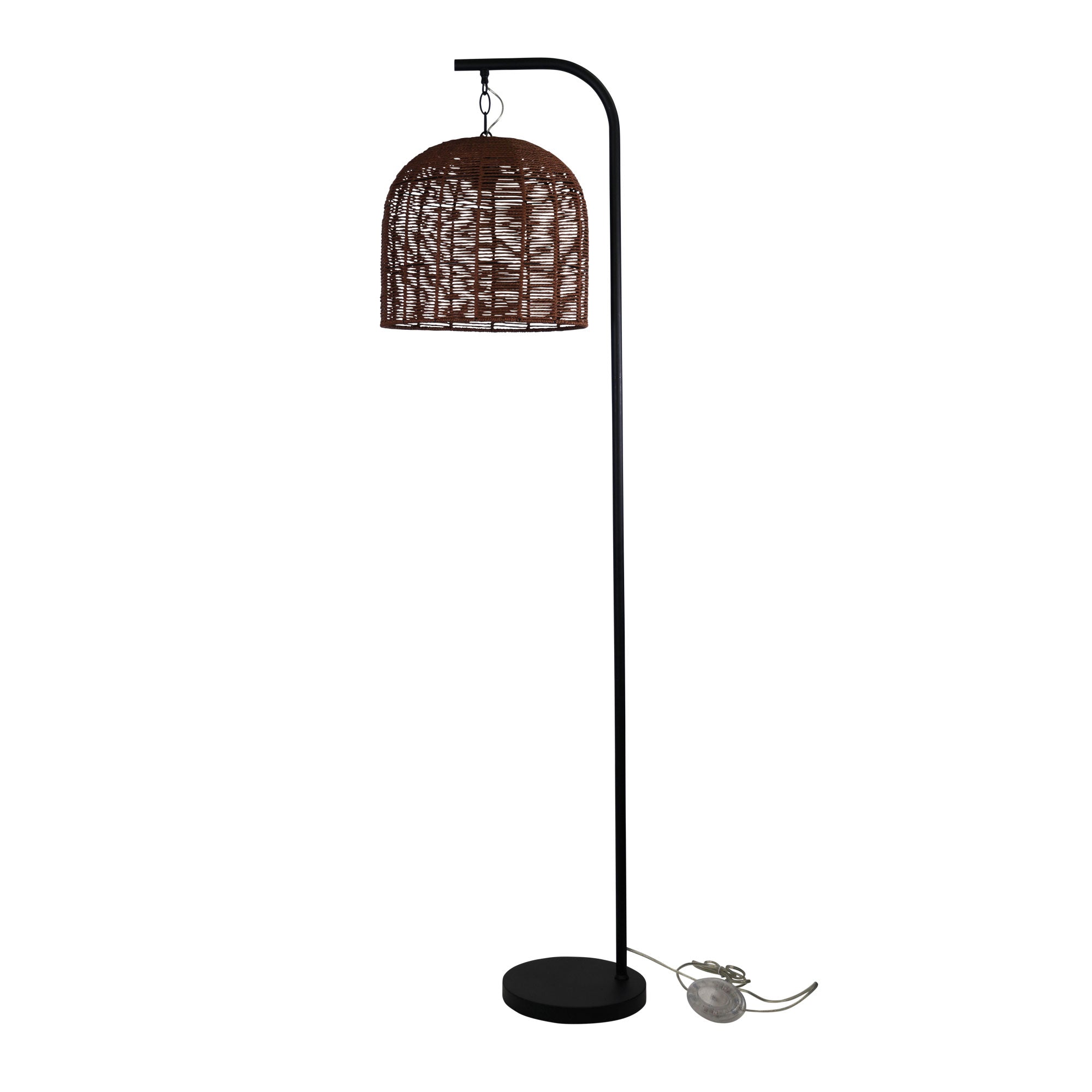 Jess LED Floor Lamp 60W Black & Natural,Brown - OL81413