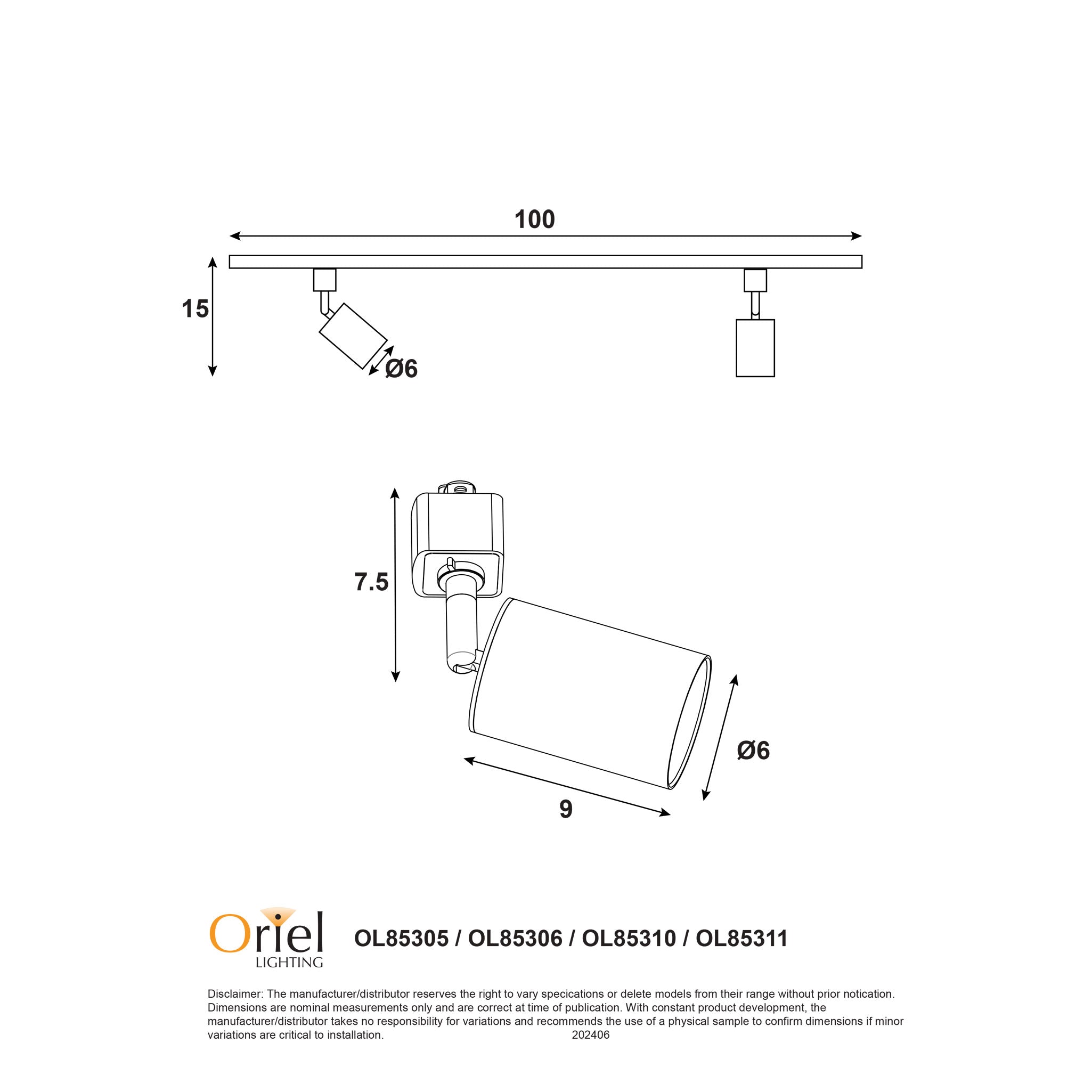 Track Kit Bridge LED 2 Light 7W White - OL85311