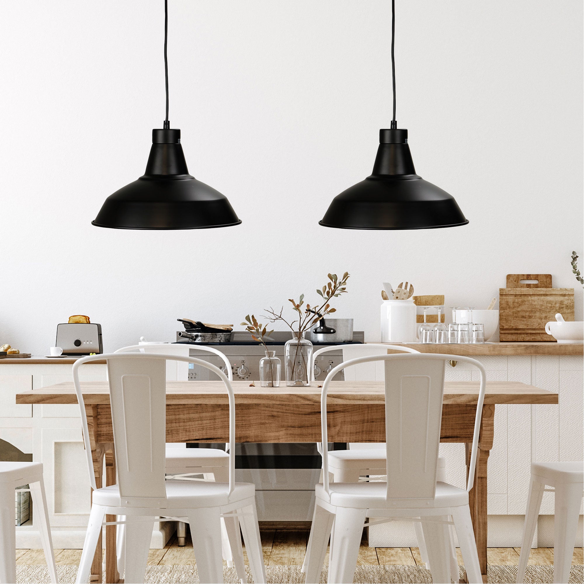 Warehouser 310mm Pendant Light Black - OL86261