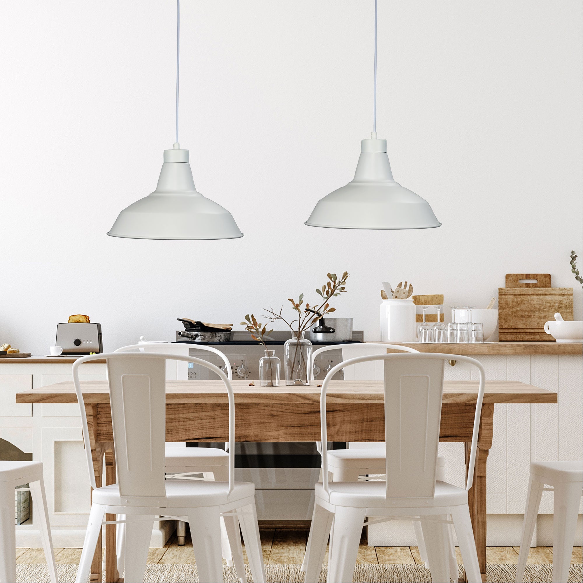 Warehouser 310mm Pendant Light White - OL86262