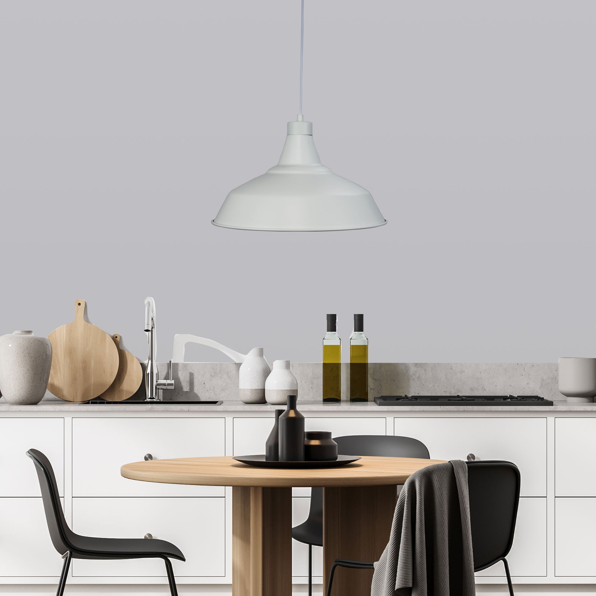 Warehouser 390mm Pendant Light White - OL86264