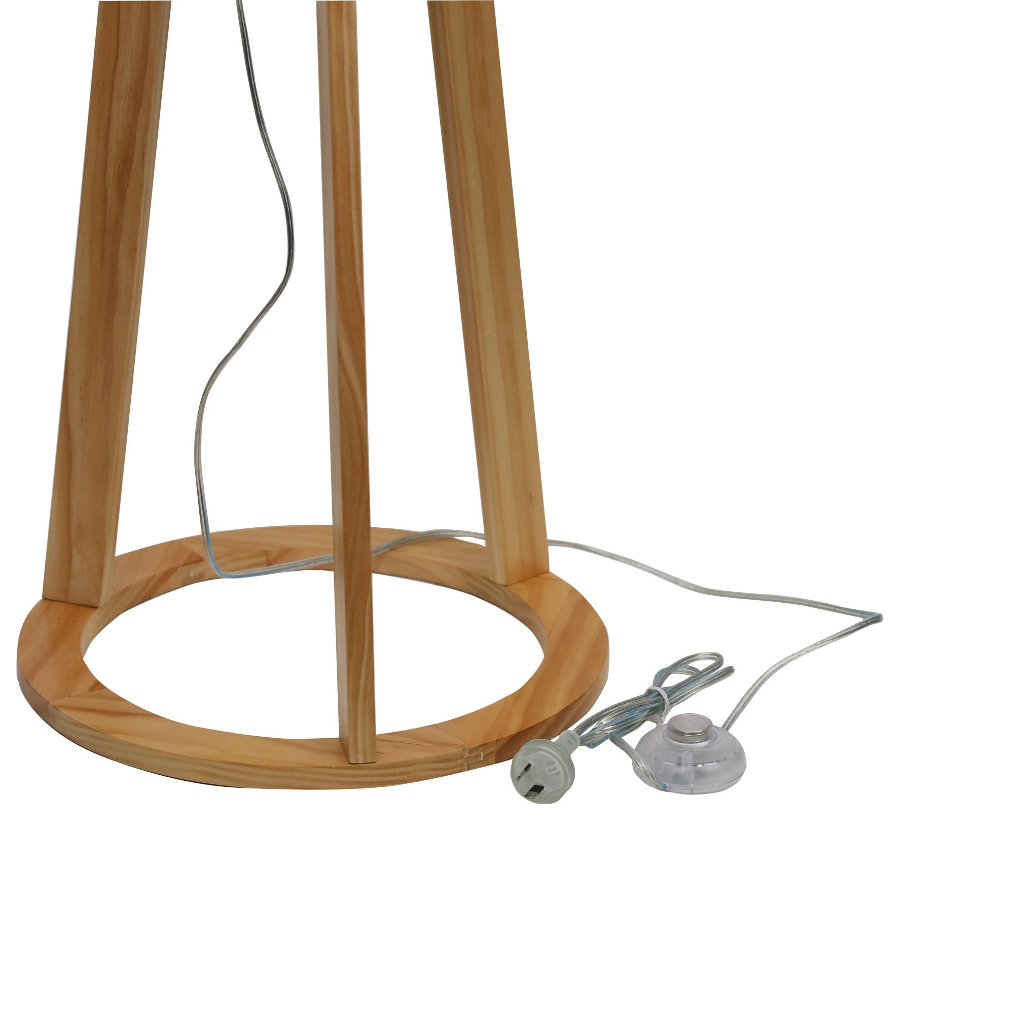 Stabb LED Floor Lamp 60W Natural Pine & Black - OL81162