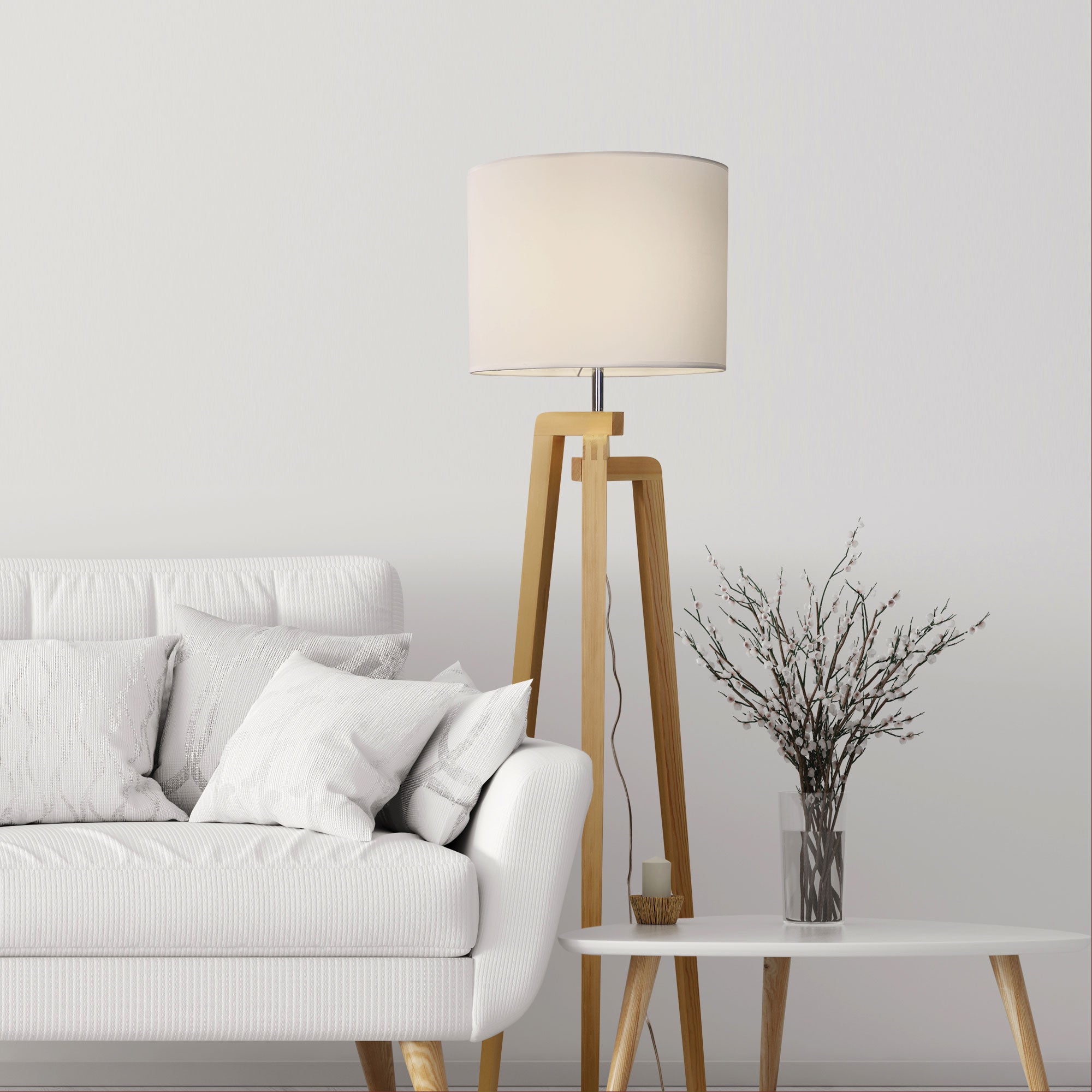 Lund Floor Lamp White - OL93525WH