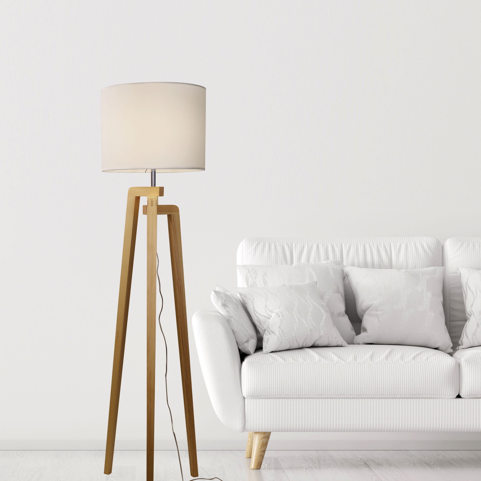 Lund Floor Lamp White - OL93525WH