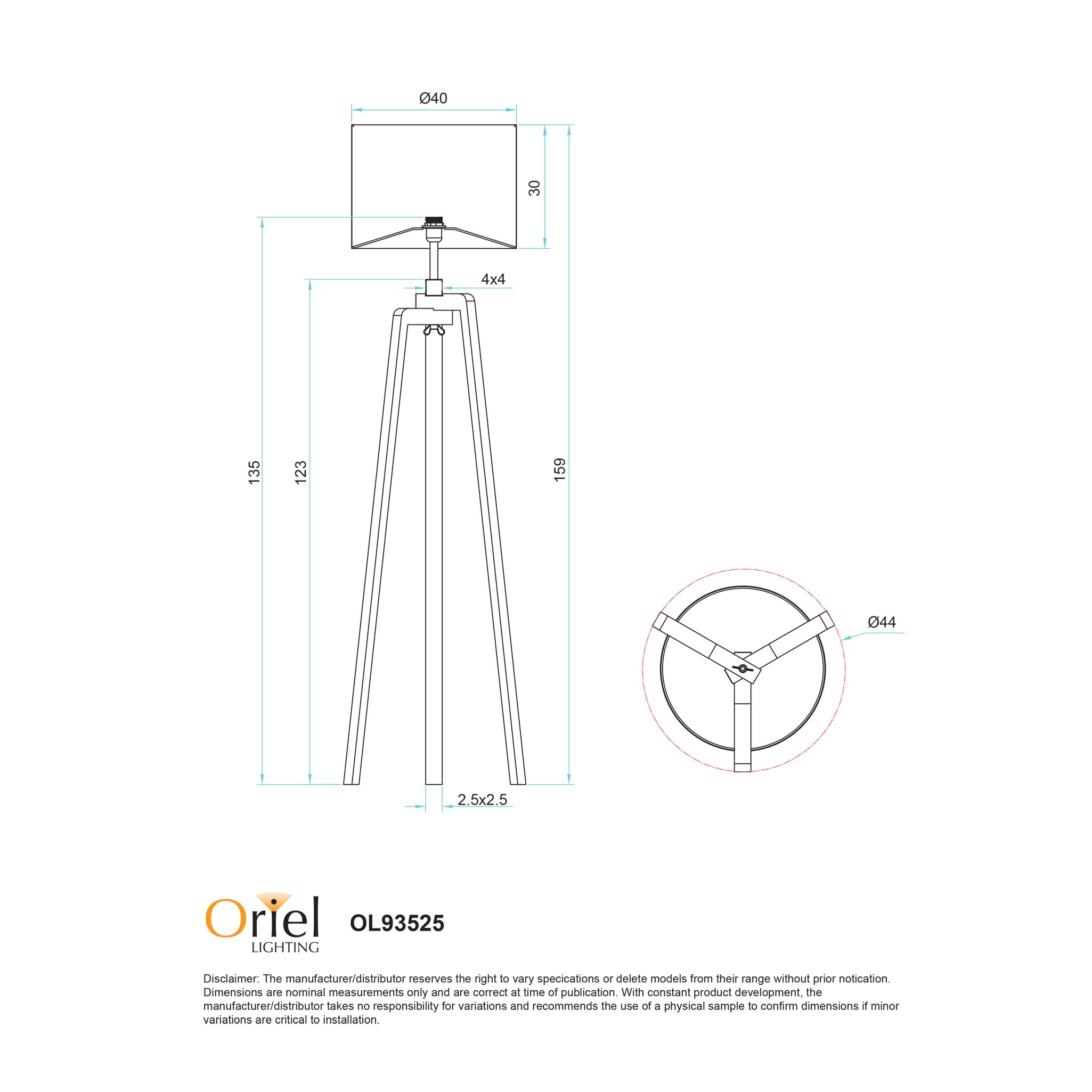 Lund Floor Lamp White - OL93525WH