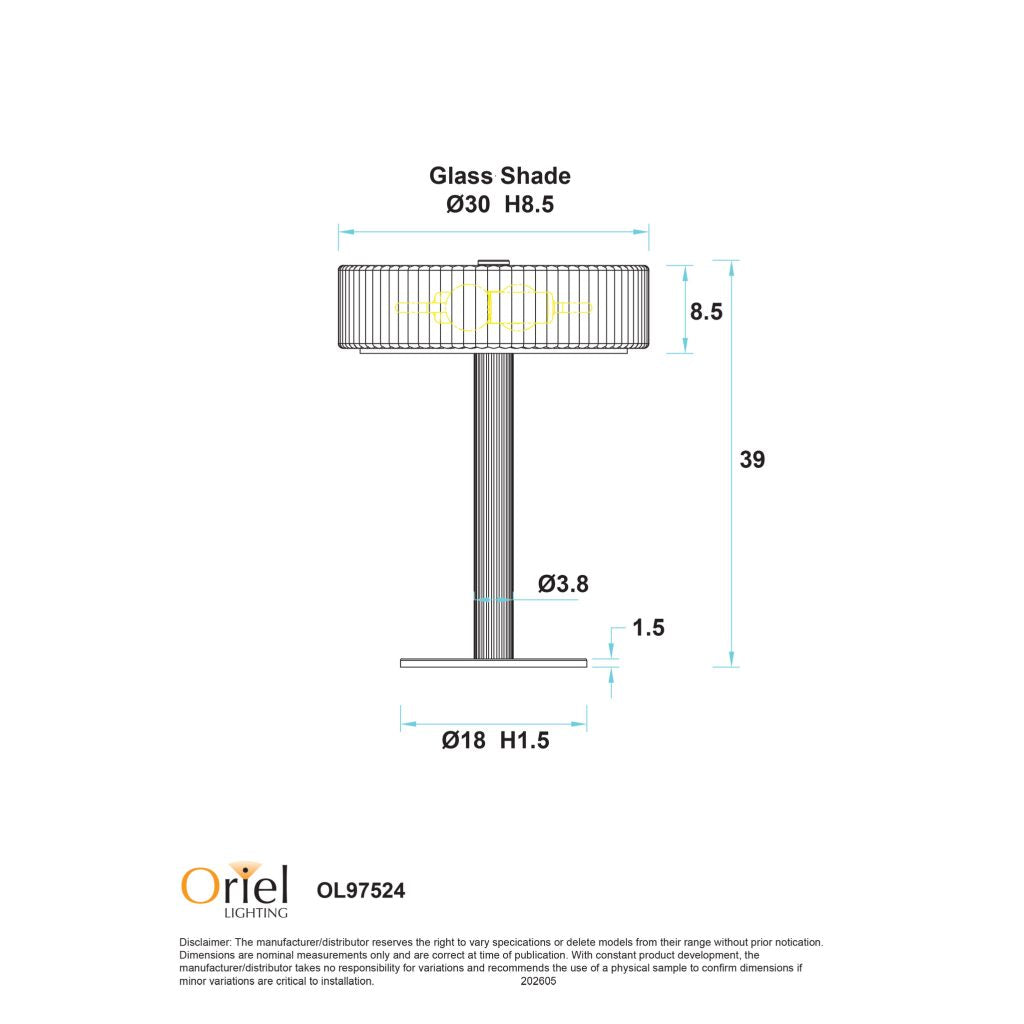 Gordon Table Lamp Black & Smoke - OL97524BK