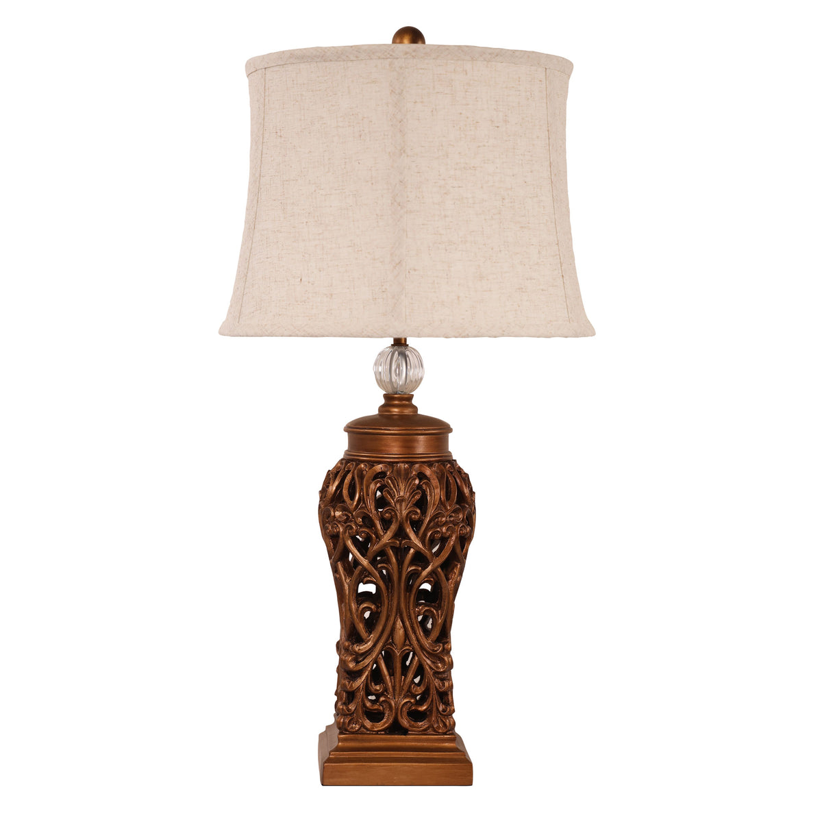 Classic Antique Cut Lamp With Harp Shade Antique Gold - OL97976AG