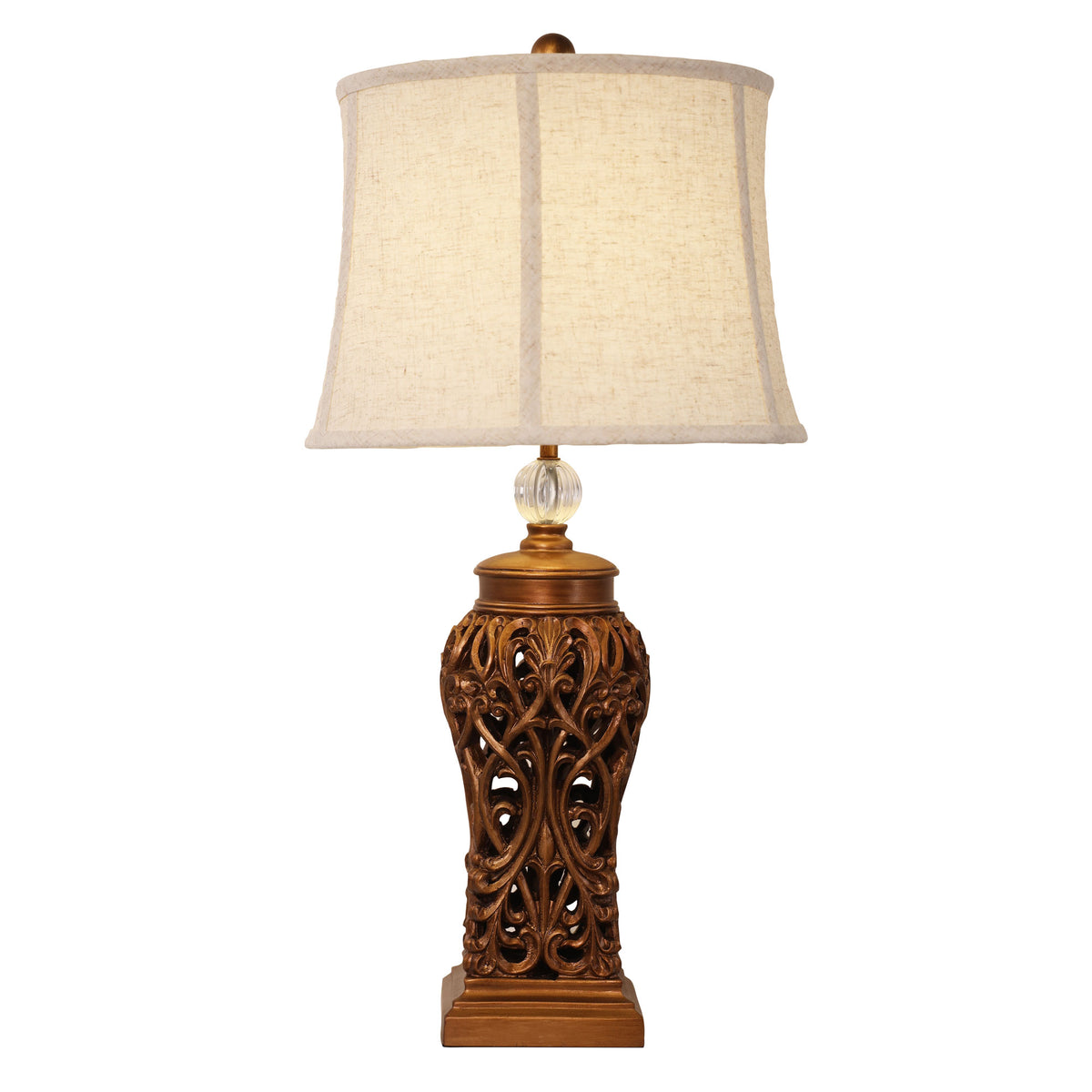 Classic Antique Cut Lamp With Harp Shade Antique Gold - OL97976AG