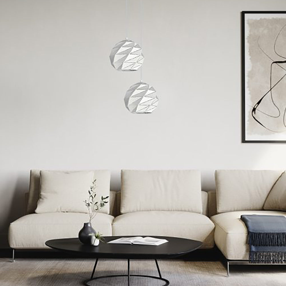 Buy Pendant Lights Australia Interior Large Dome Carved 1 Light Pendant White - ORIGAMI4