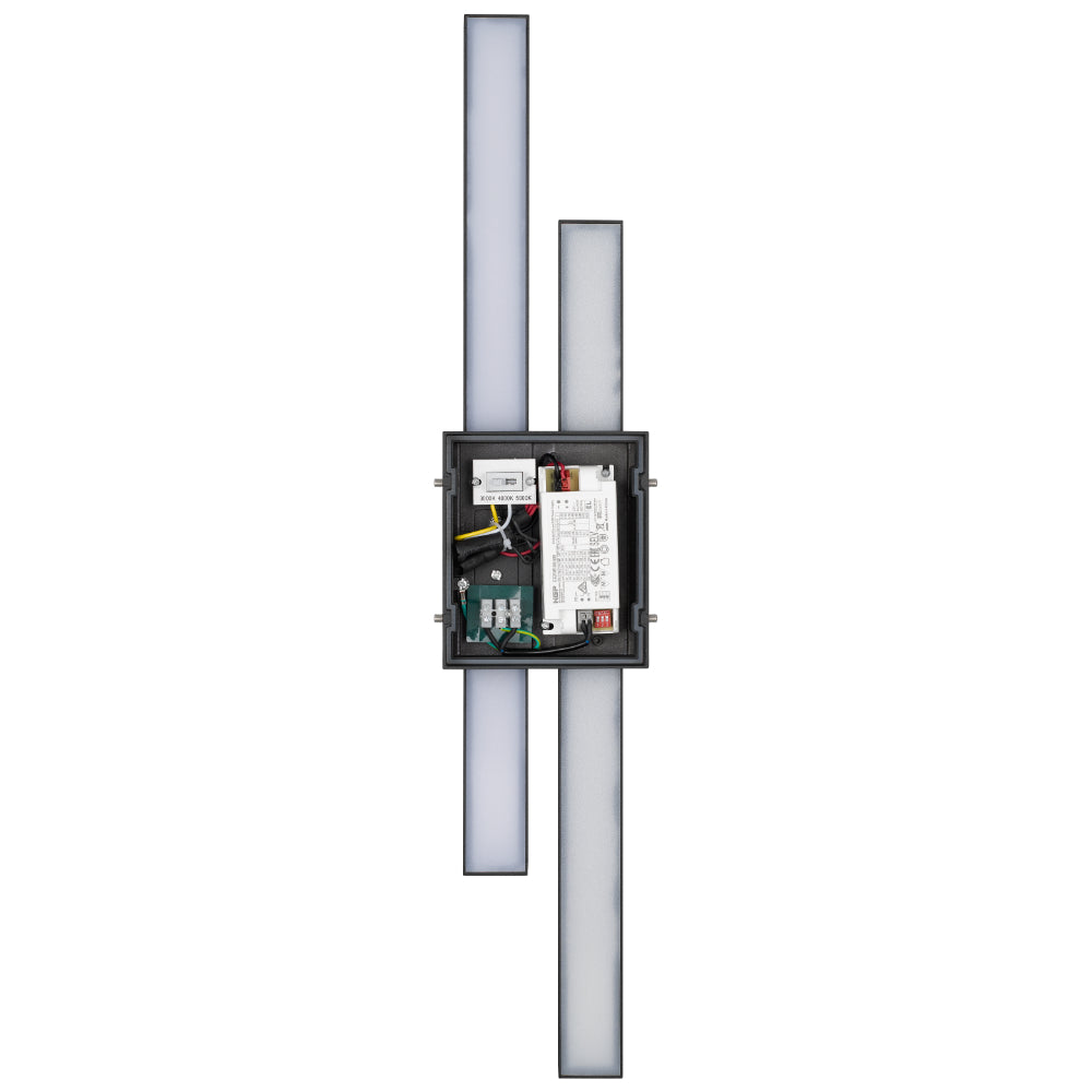 Oster LED 2 Light Wall Light 20W Tri Colour Black - OSTEL EX2-BK