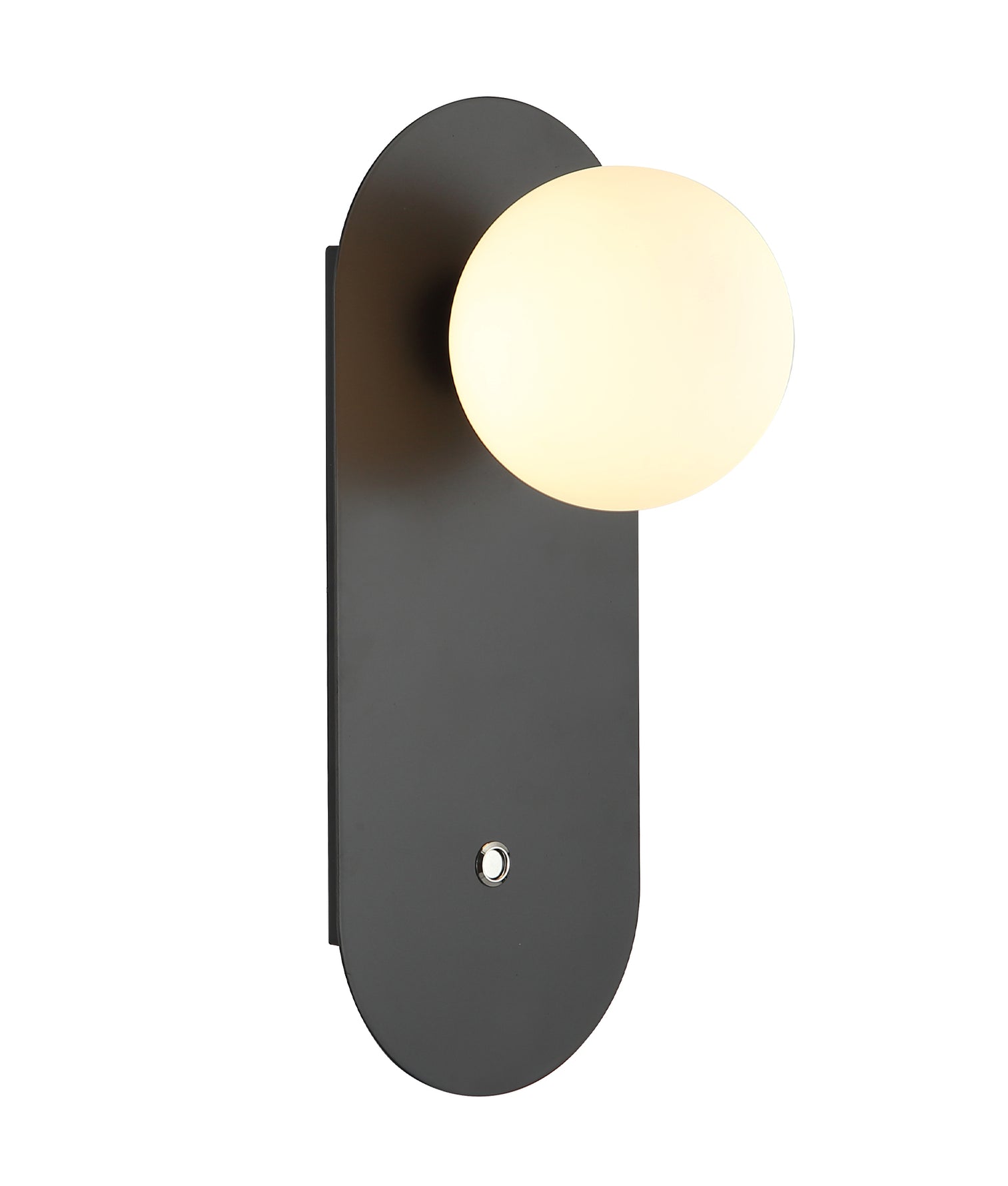 Ovalis Interior Oblong Base With Switch Wall Light Black - OVALIS2