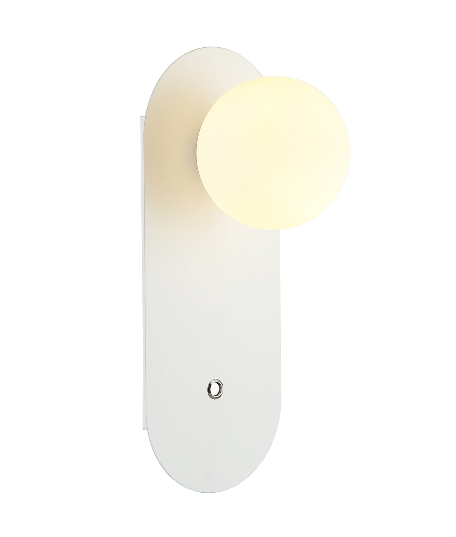 Ovalis Interior Oblong Base With Switch Wall Light White - OVALIS3