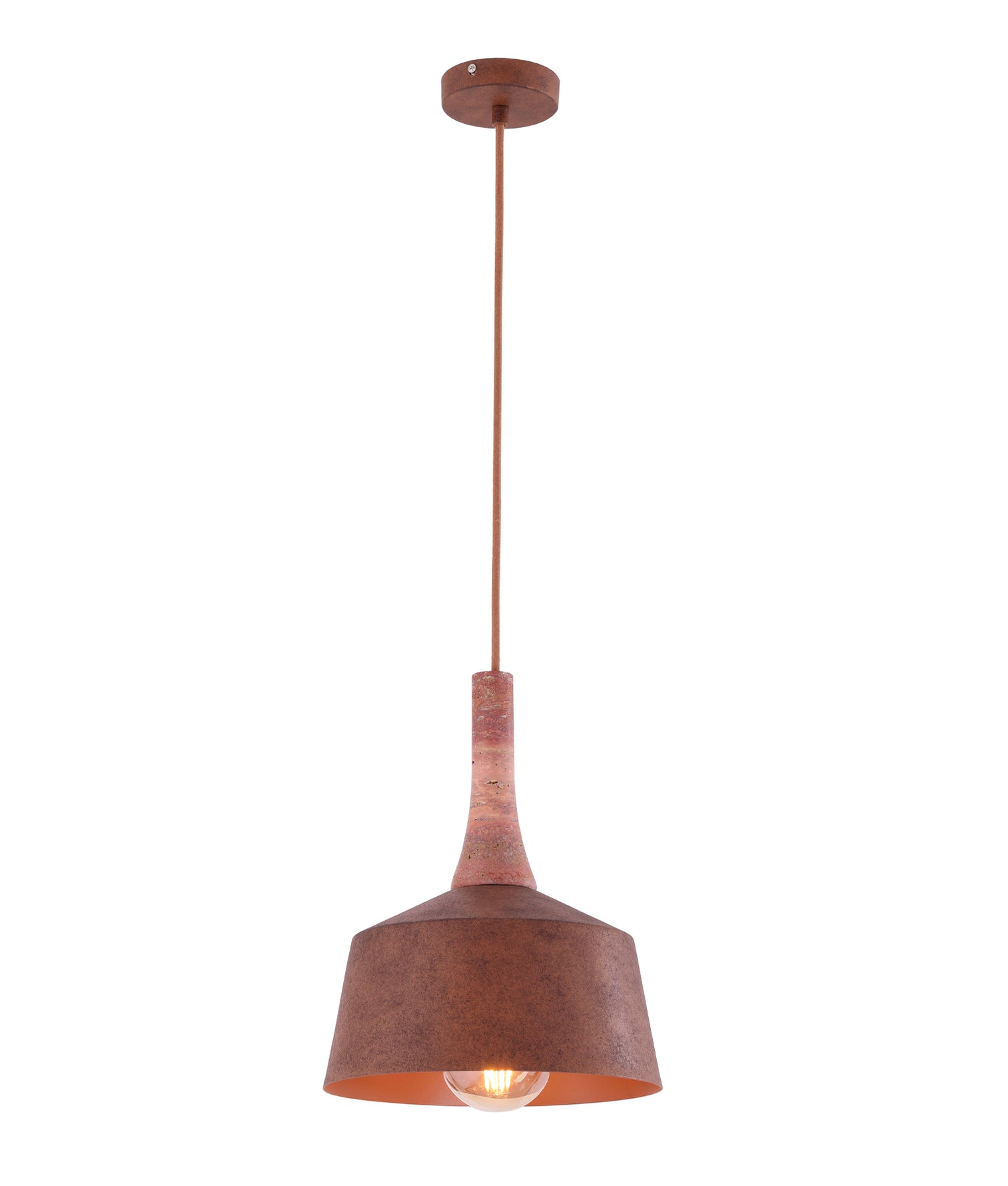 Oxido 270mm Dome Pendant Light Rustic Brown - OXIDO1