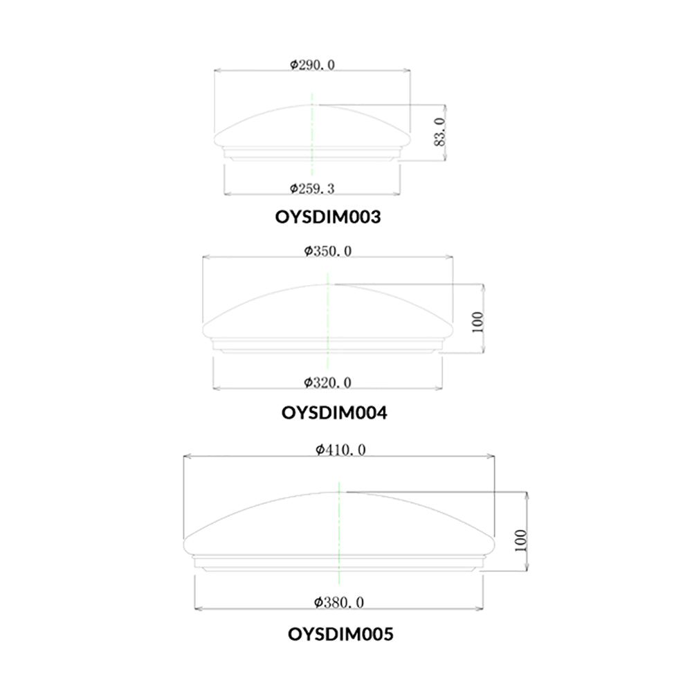 Buy LED Oyster Lights Australia OYS LED Dimmable Tri-CCT Oyster Light 18W IP44 - OYSDIM004