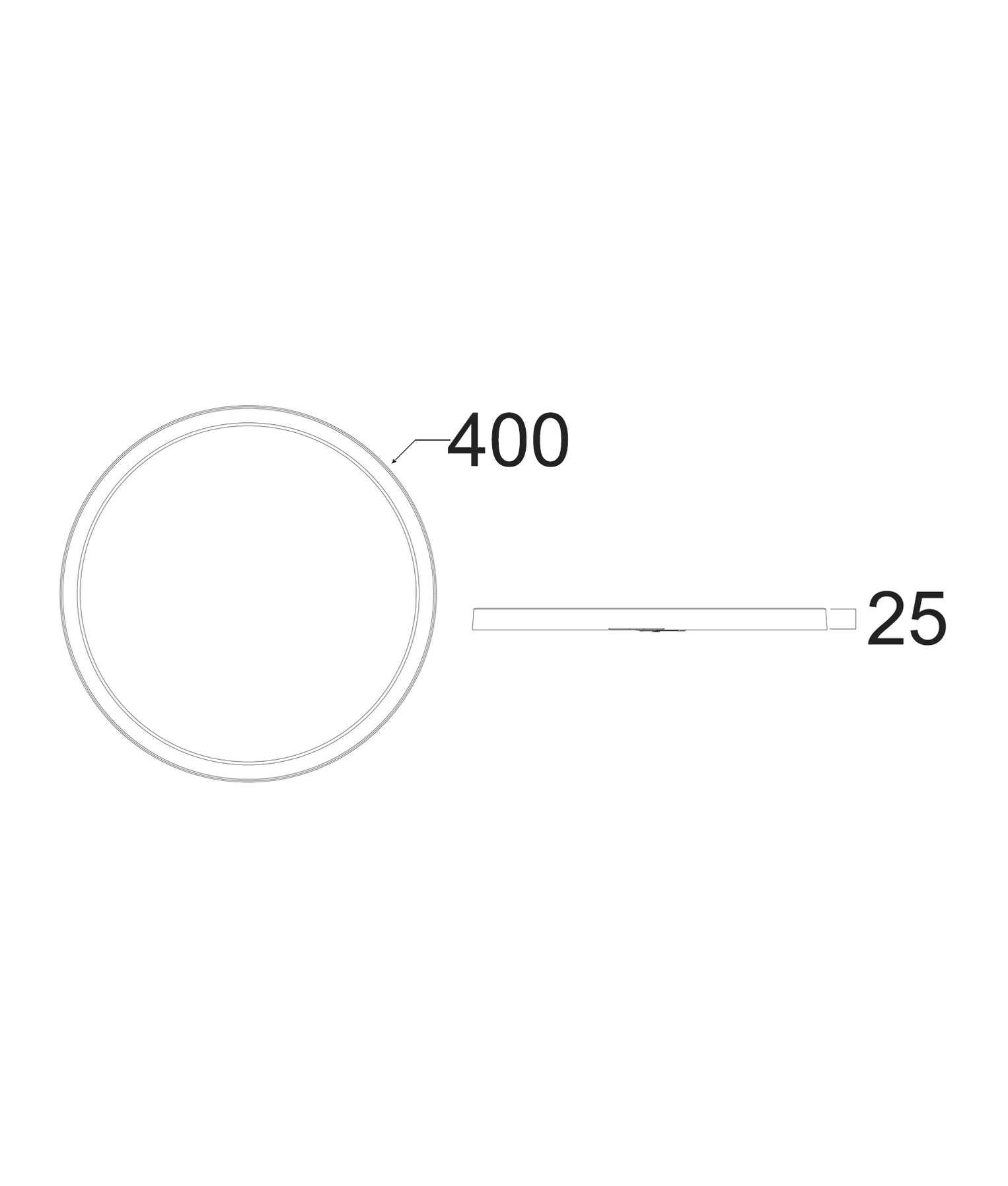 Oystri 400mm LED Oyster Light White Polycarbonate 36W 3CCT - OYSTRI2