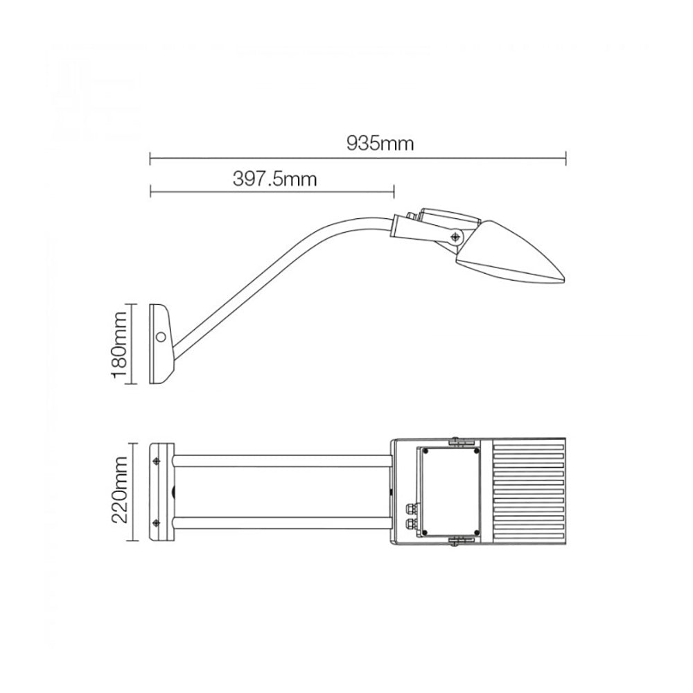 Buy Accessories & More Australia Optional Arm For Oda Floodlight Silver / Grey Aluminium - GO4022-LG