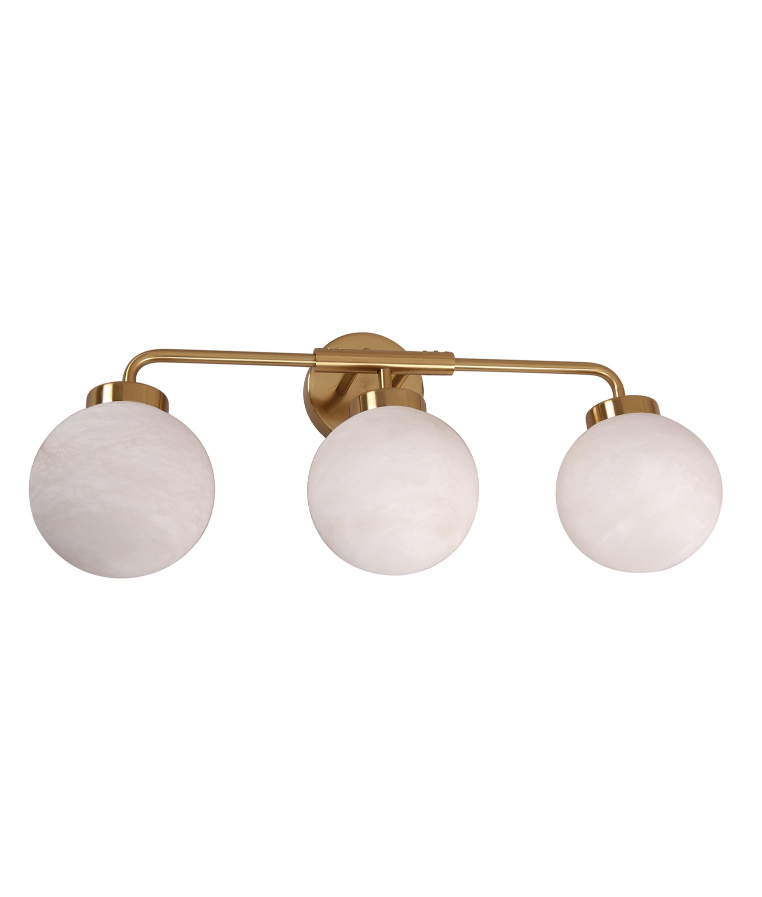 Palla Interior Triple Round Base Wall Light White & Brass - PALLA-W2