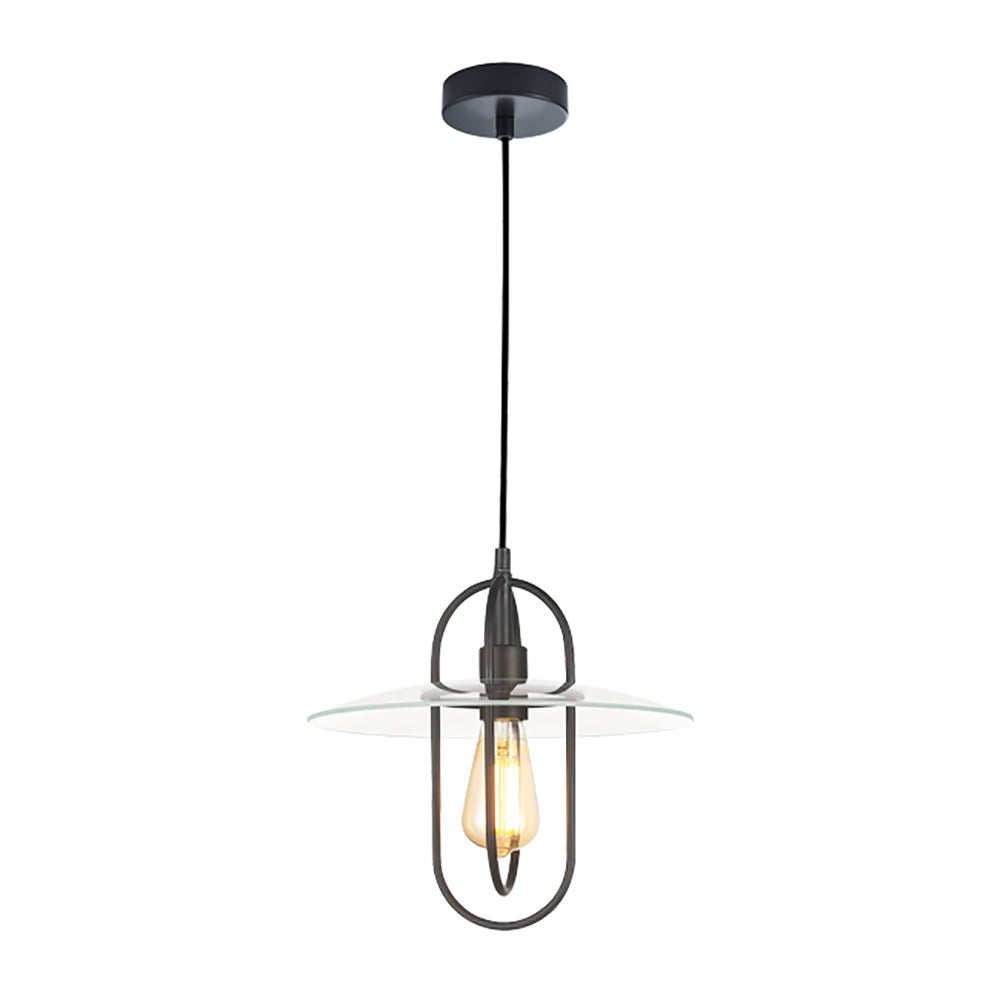 Buy Pendant Lights Australia PAPILLON Interior 1 Light Black Pendant With Clear Coolie Glass - PAPILLON1