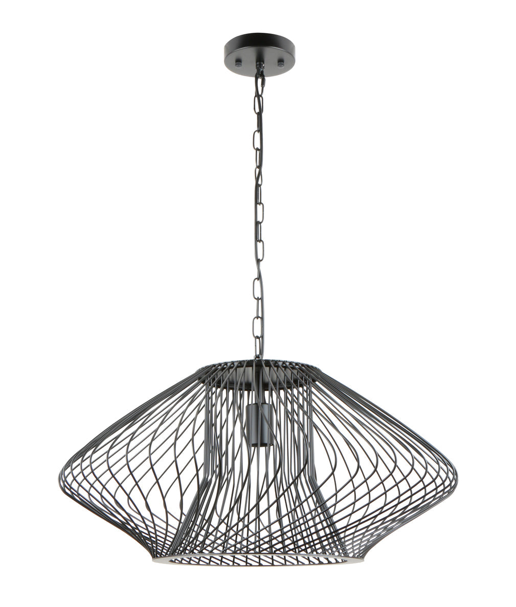 Parrilla 600mm Oval Cage Pendant Light Matte Black - PARRILLA3