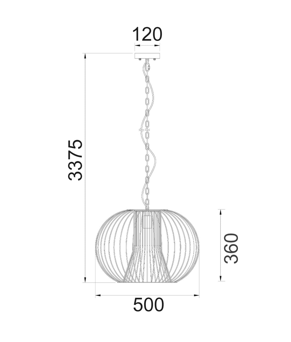 Parrilla Round Cage Pendant Light Matte Black - PARRILLA5