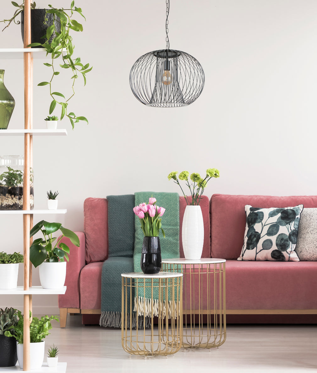 Parrilla Round Cage Pendant Light Matte Black - PARRILLA5