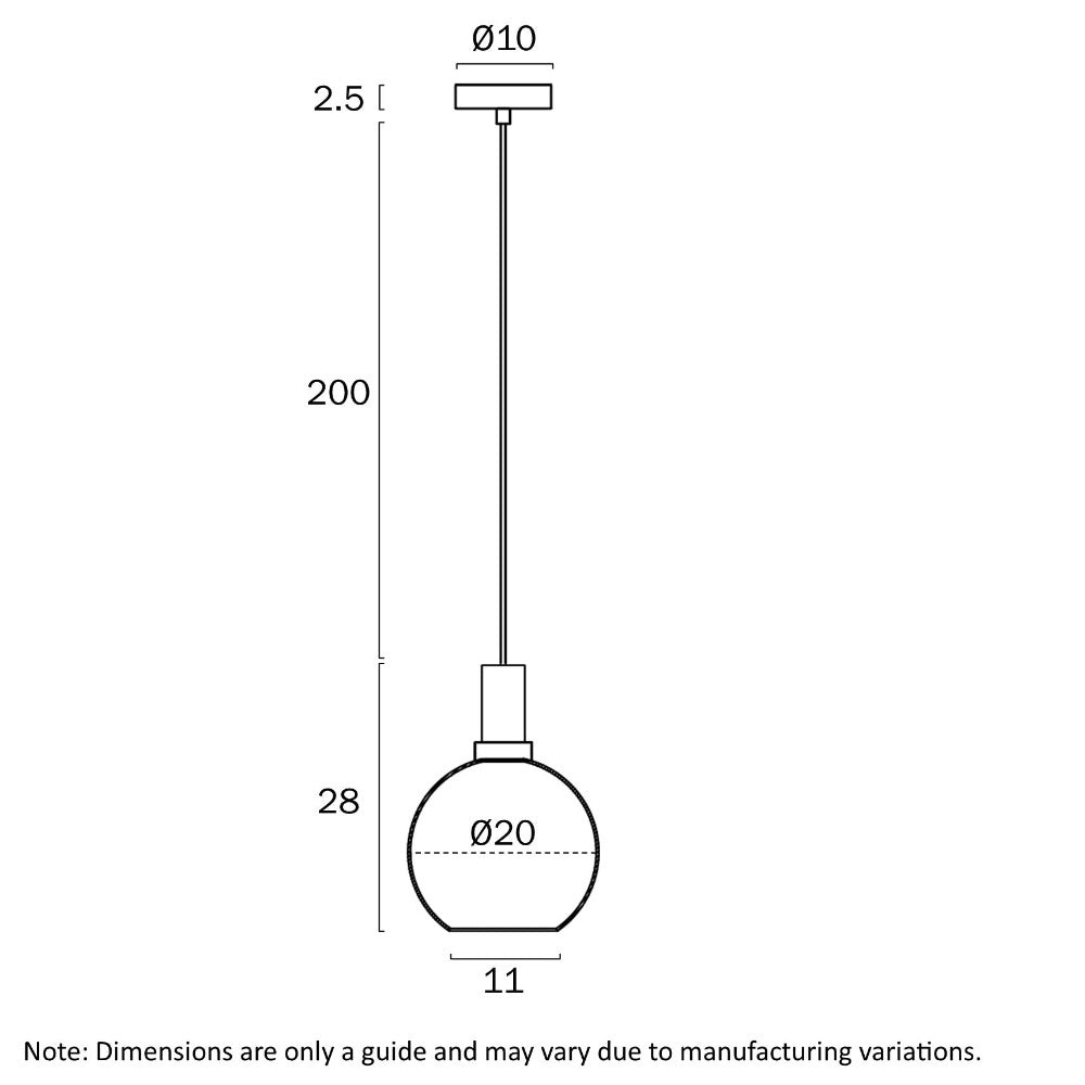 Buy Pendant Lights Australia PATINO Pendant Light W200mm Amber - PATINO PE20-AM