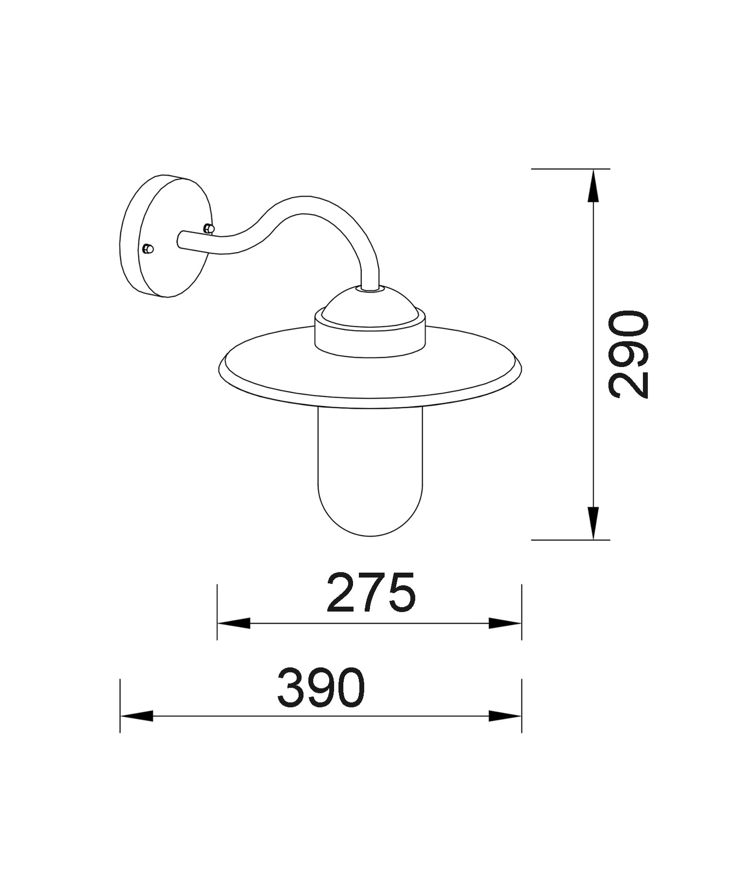 Payong Aluminium Exterior Wall Light Matte Black - PAYONG1