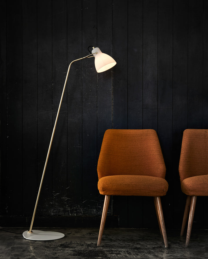 Laito Full Floor Lamp White & Brass - SE PT/LAITO/WH/BR