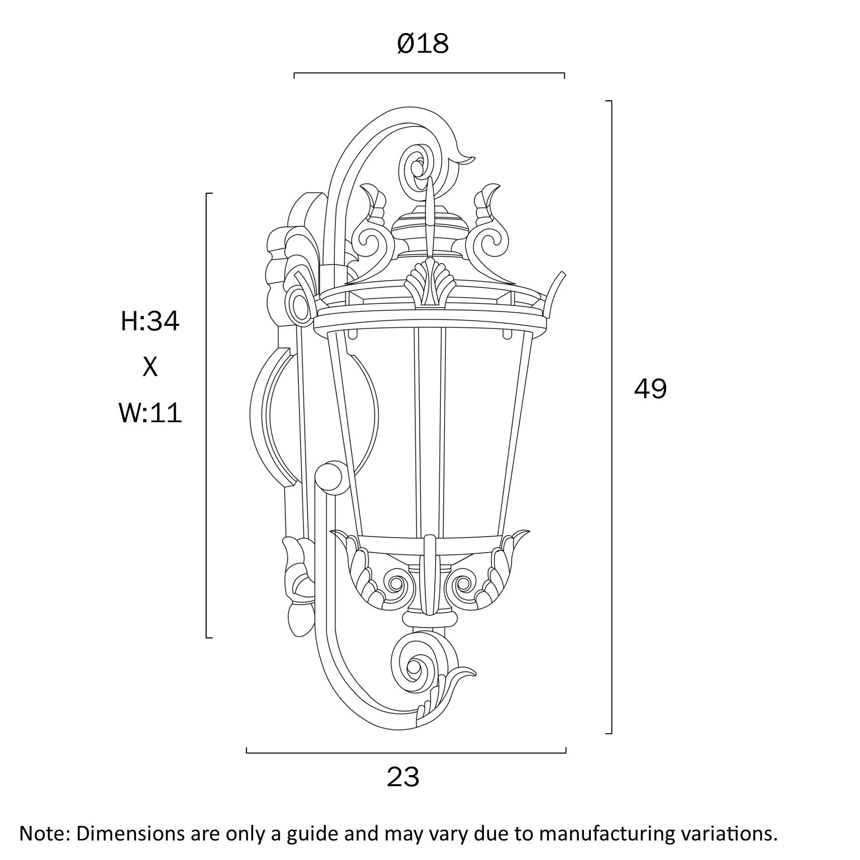 Pedral 180mm Exterior Wall Light Bronze - PEDRAL EX18-BZ