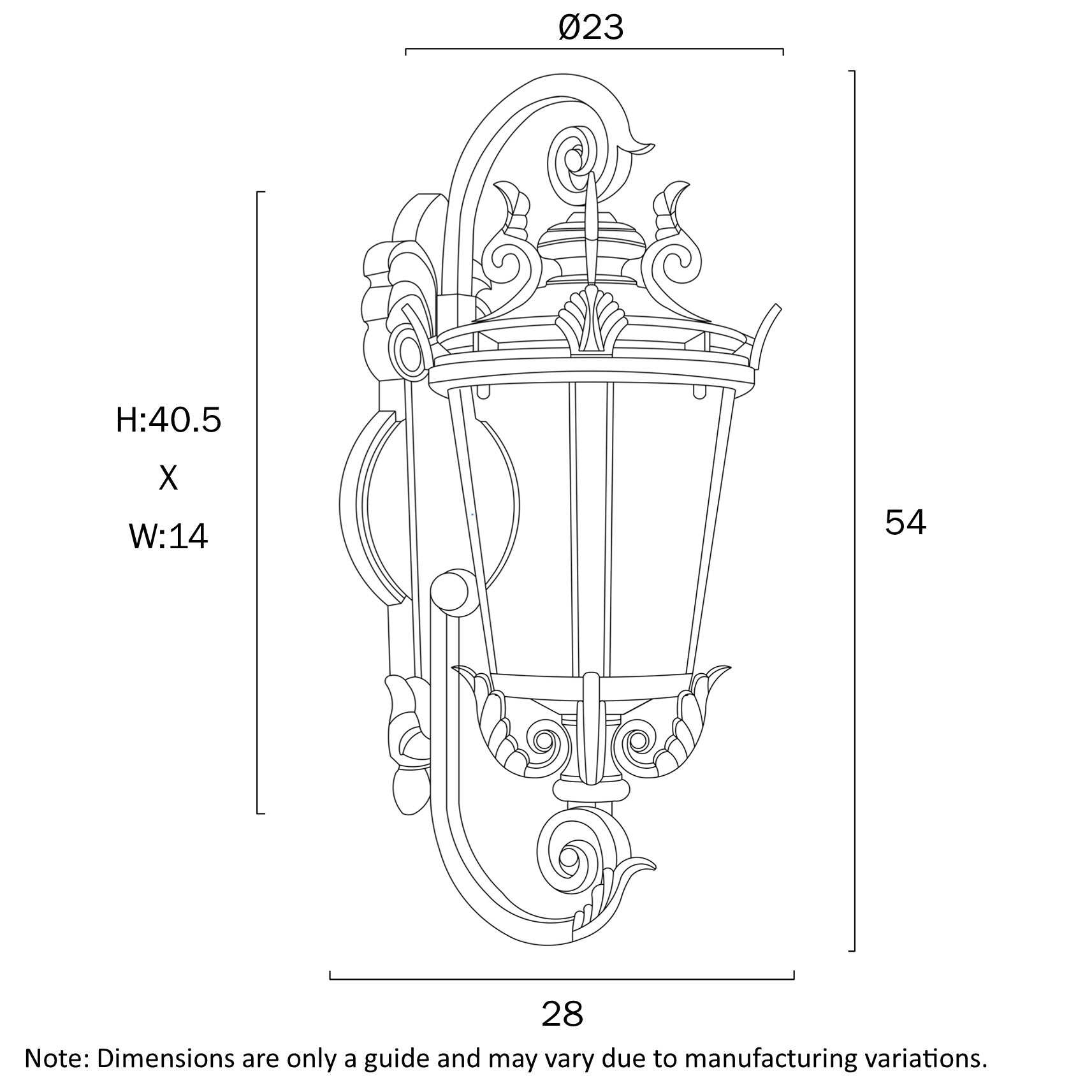 Pedral 230mm Exterior Wall Light Black - PEDRAL EX23-BK