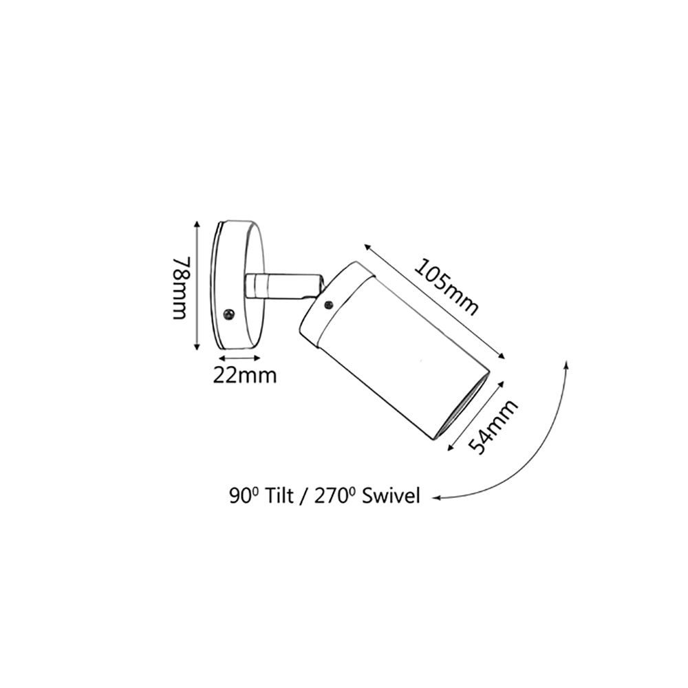 Buy Exterior Spotlights Australia GU10 Exterior Single Adjustable Wall Pillar Light Copper IP54 - PG1ACEC