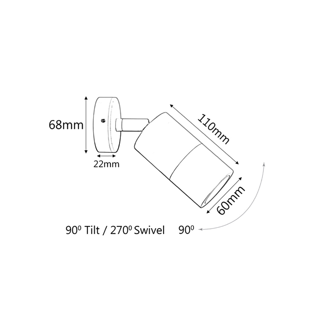 Buy Exterior Spotlights Australia MR16 12V Exterior Single Adjustable Wall Pillar Light Antique Brass IP65 - PM1ABR