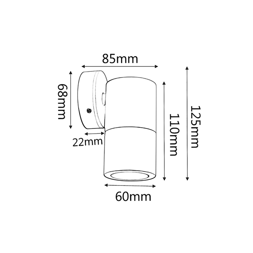 Buy Exterior Wall Lights Australia MR16 12V Exterior Single Fixed Wall Pillar Light Anodized Aluminium IP65 - PM1FSHSIL