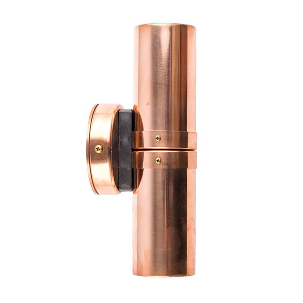 MR16 12V Exterior Double Fixed Up/Down Wall Pillar Light Copper IP54 - PMUDCEC