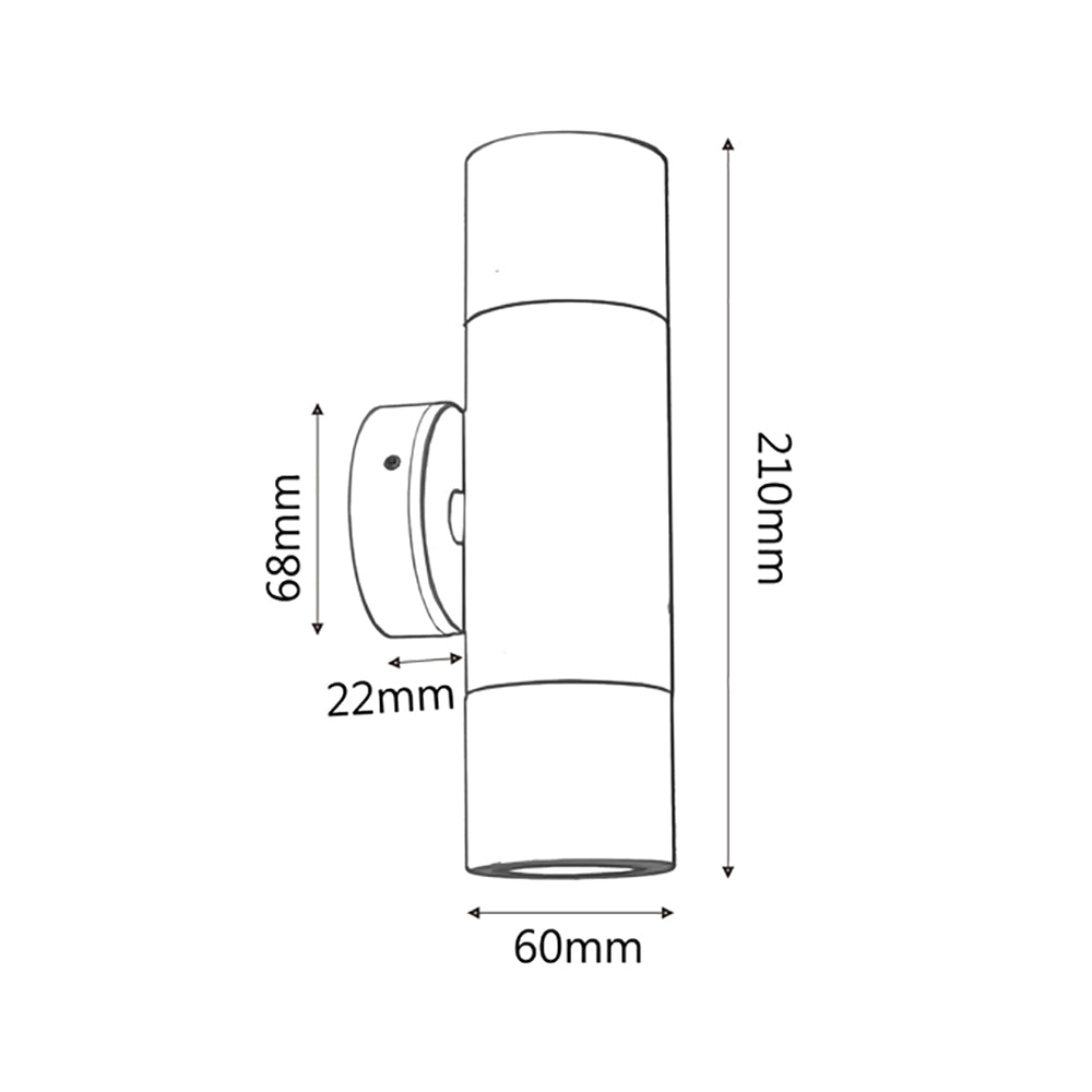 Buy Up / Down Wall Lights Australia MR16 12V Exterior Double Fixed Up/Down Wall Pillar Light Titanium IP65 - PMUDT