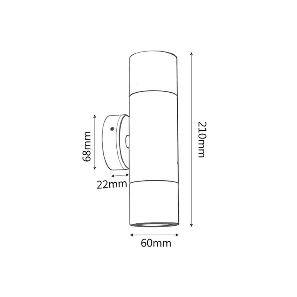 Up / Down Wall Light W60mm Aged Brass - PGUDBR1