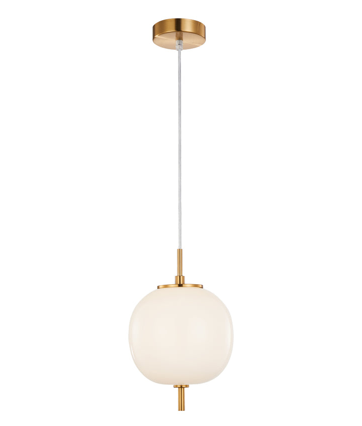 Pino Round Pendant Light Iron & Glass Opal Matte - PINO1