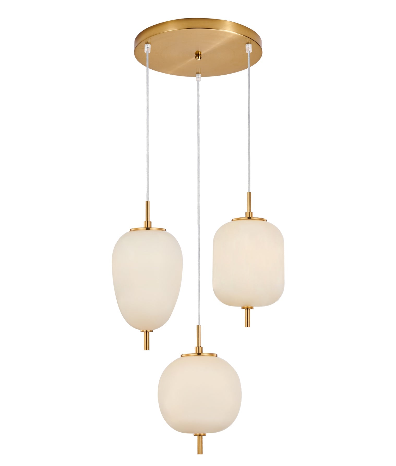 Pino 3 Light Pendant Iron & Glass Opal Matte - PINO4X3R