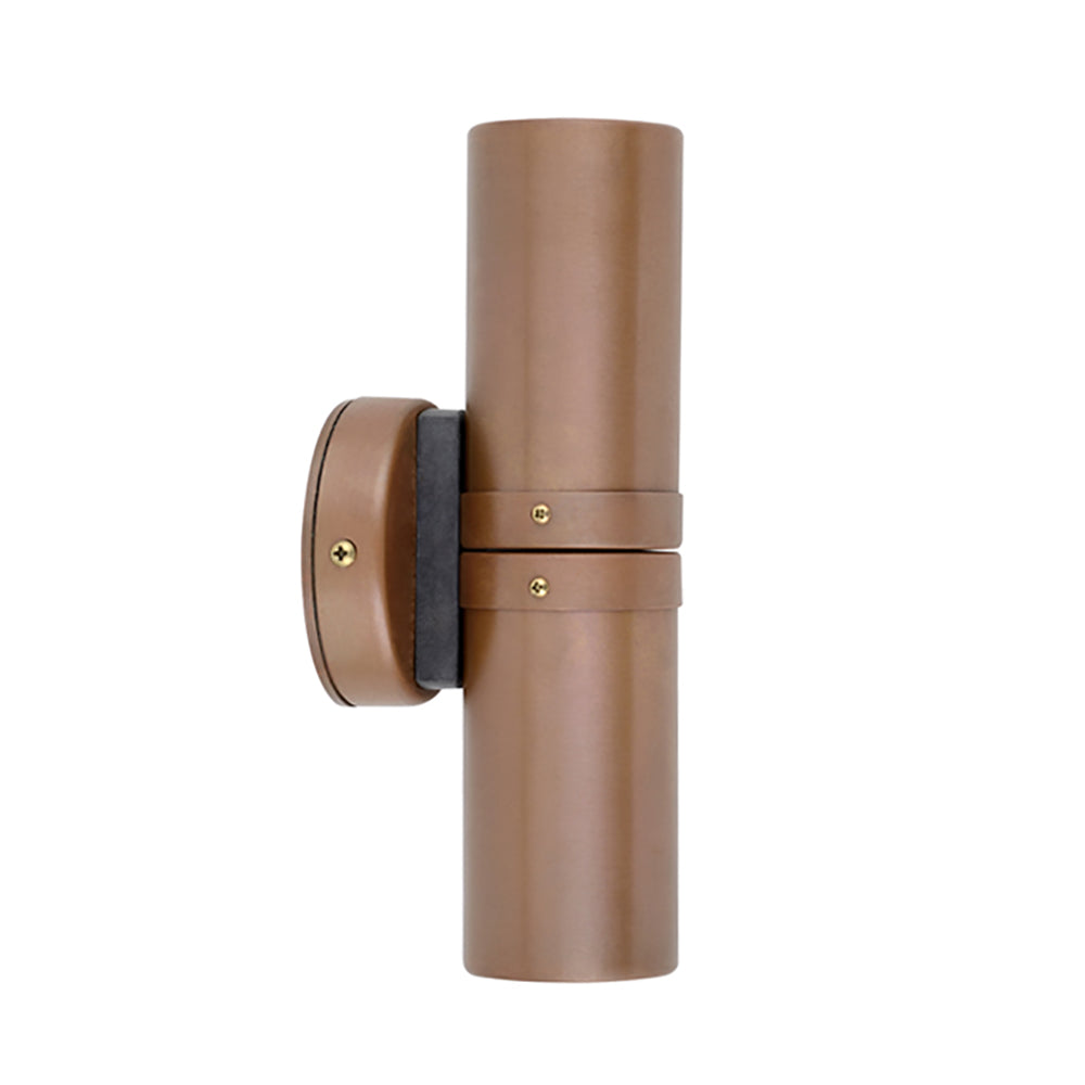 MR16 12V Exterior Double Fixed Up/Down Wall Pillar Light Aged Copper IP54 - PMUDCECA