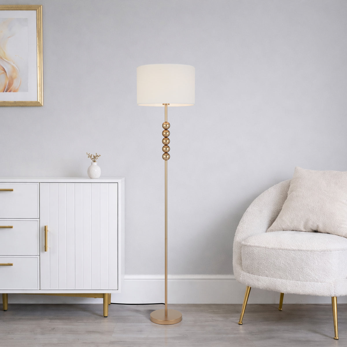 Poetix Floor Lamp Gold Matt & Ivory - POETIX FL-GD