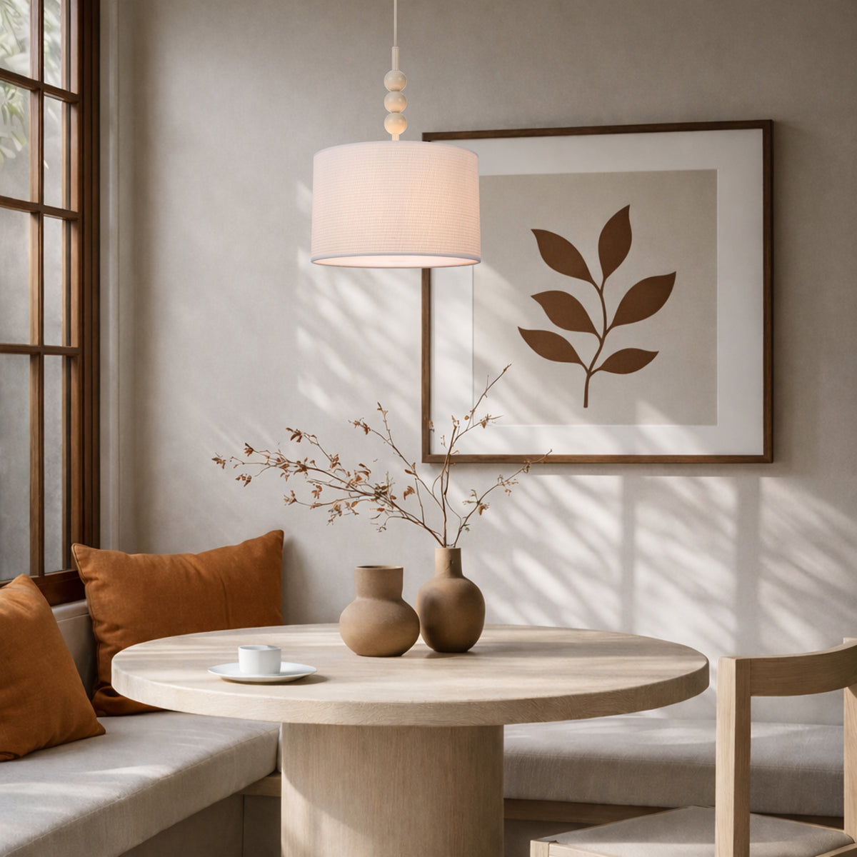 Poetix 350mm Pendant Light Beige & Ivory - POETIX PE35-BE