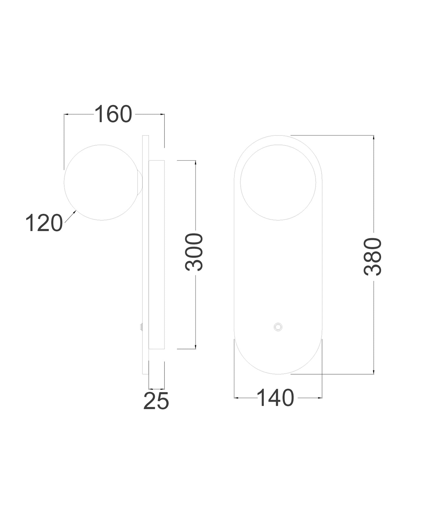 Poi Oblong Base Wall Light Opal & Beige - POI1