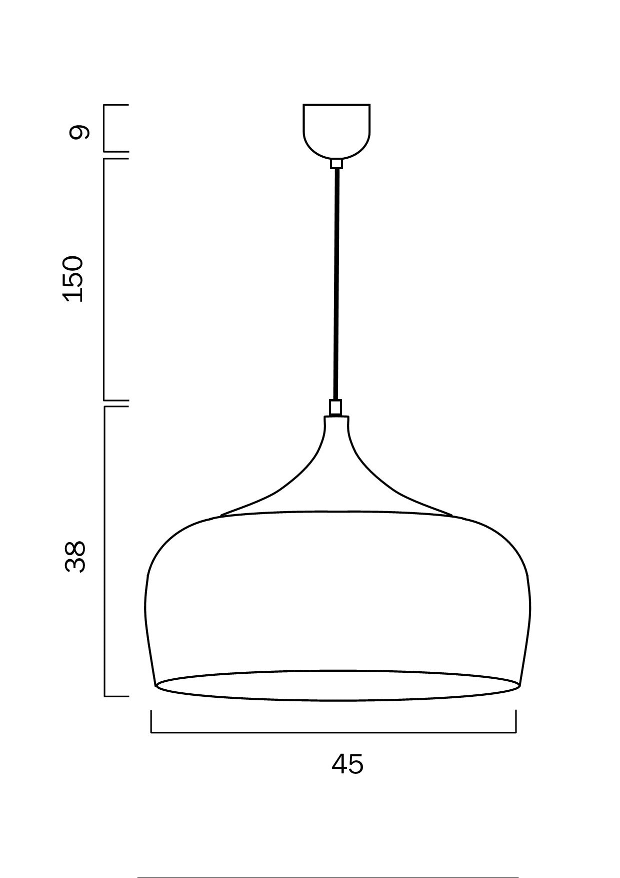 Polk-45 1 Light Pendant White Brushed, White POLK PE45-WHB