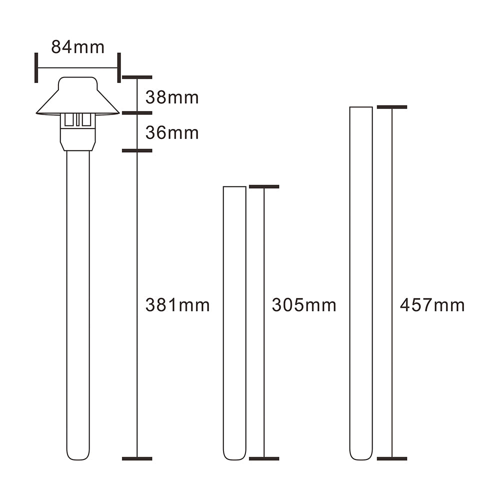 Pathway Light 12V H305mm W84mm Bronze Aluminium - PPL1301BZ-12