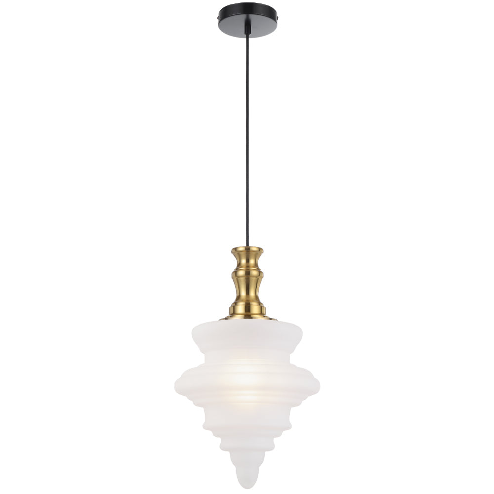 Privas 280mm Pendant Light Antique Gold & Frost - PRIVAS PE28-AGFR