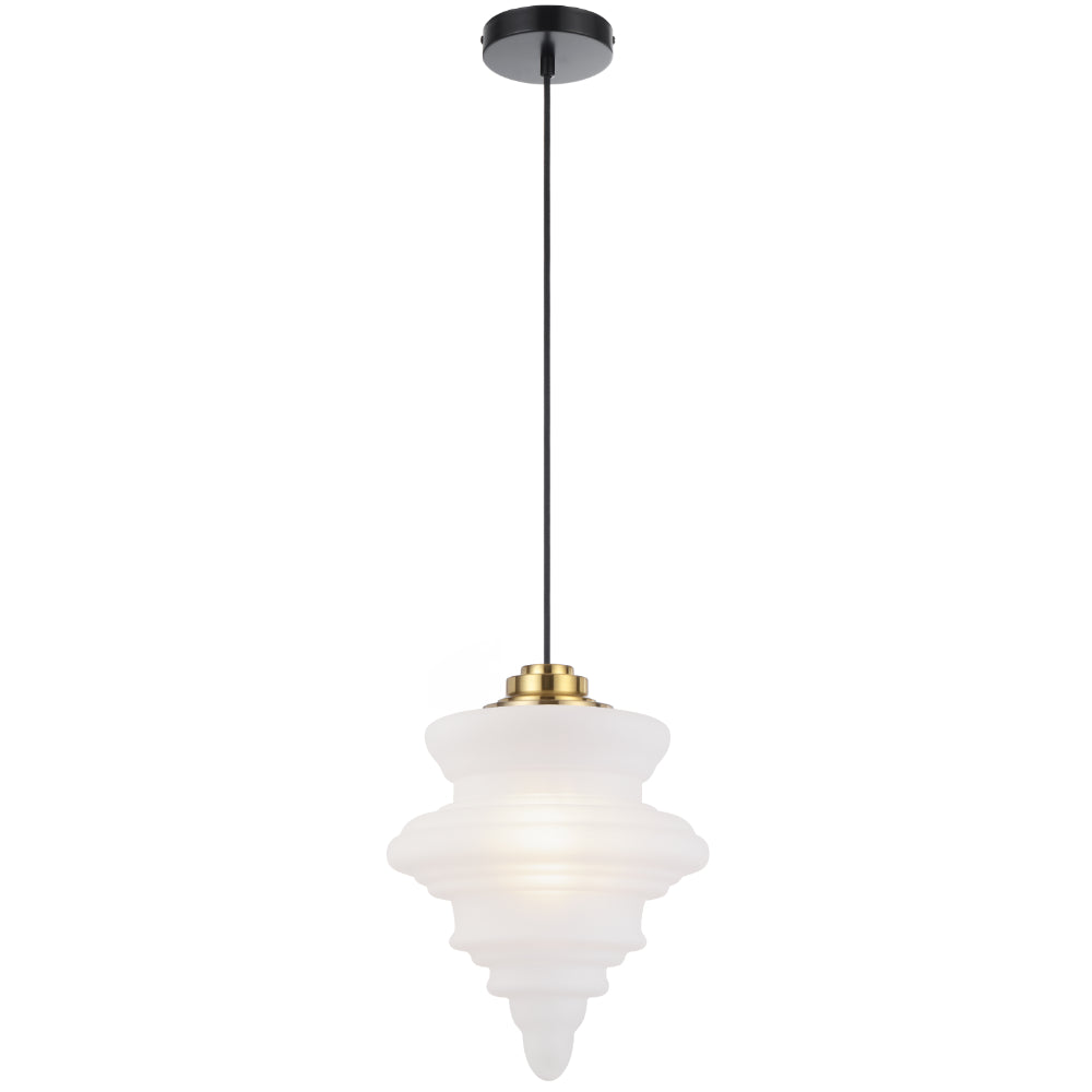 Privas 280mm Pendant Light Antique Gold & Frost - PRIVAS PE28-AGFR