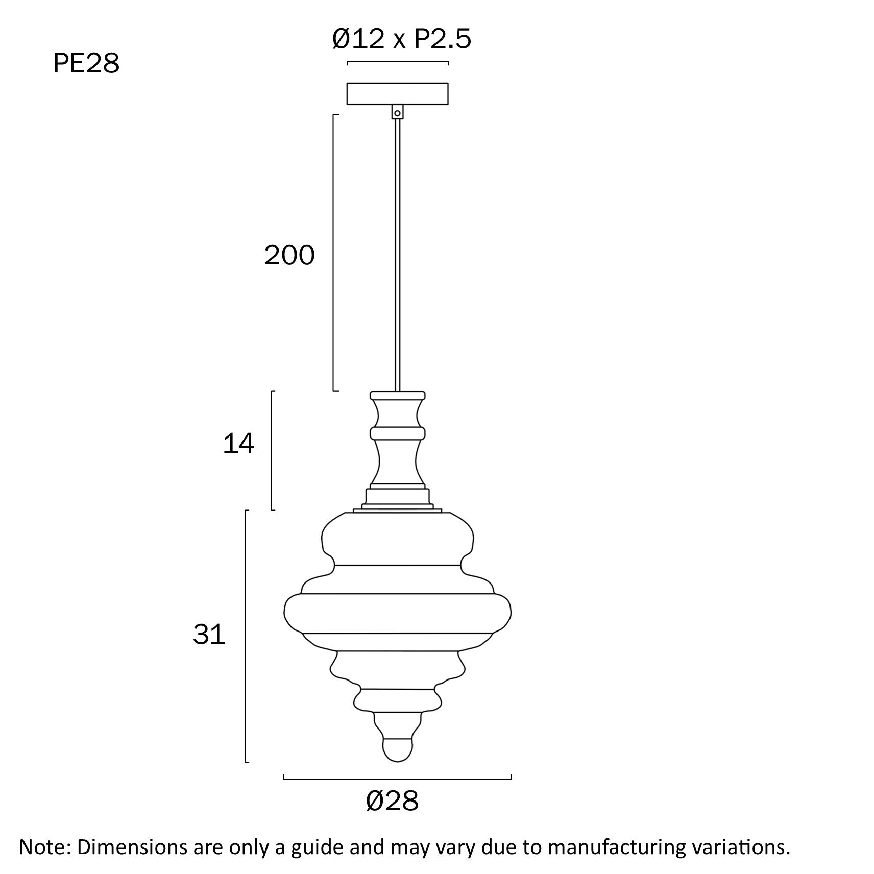 Privas 280mm Pendant Light Antique Gold & Frost - PRIVAS PE28-AGFR