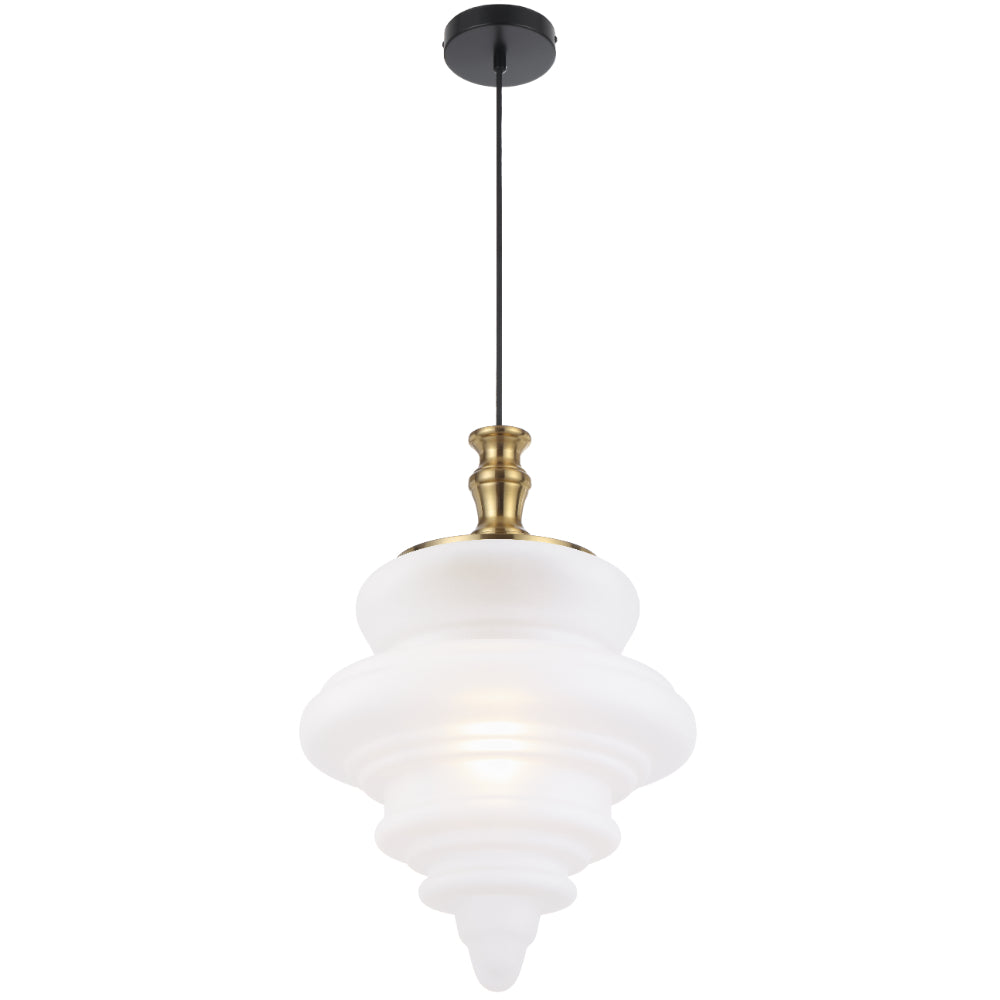 Privas 380mm Pendant Light Antique Gold & Frost - PRIVAS PE38-AGFR