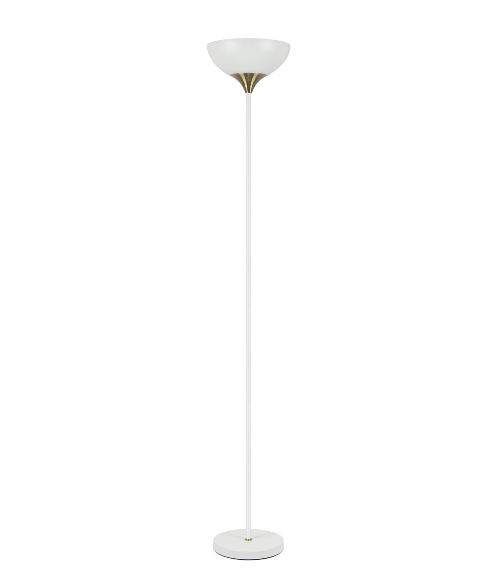 Progetto Up Light Floor Matt White & Antique Brass - PROGETTO-F2