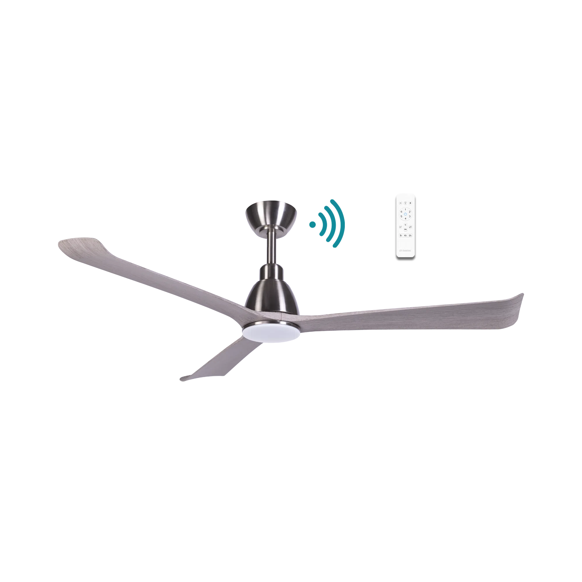 Polo DC Ceiling Fan With LED Light 52" 3 Blade Nickel & Driftwood With WIFI Remote - MDCP1333ND